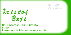 kristof baji business card